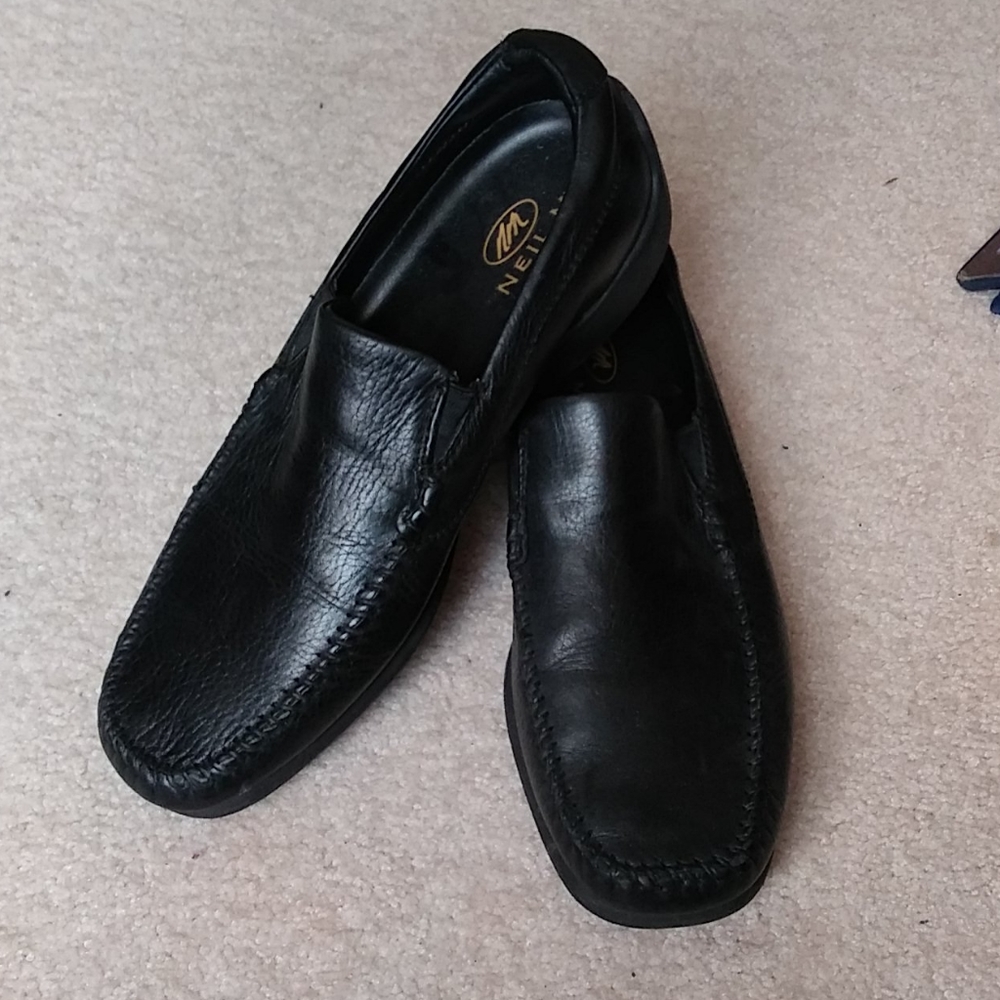 Neil M black leather loafers